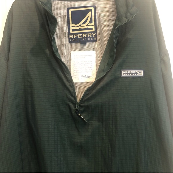 Sperry Top Sider Windbreaker Jacket Green Half Zip Pockets Size XL - Picture 5 of 8